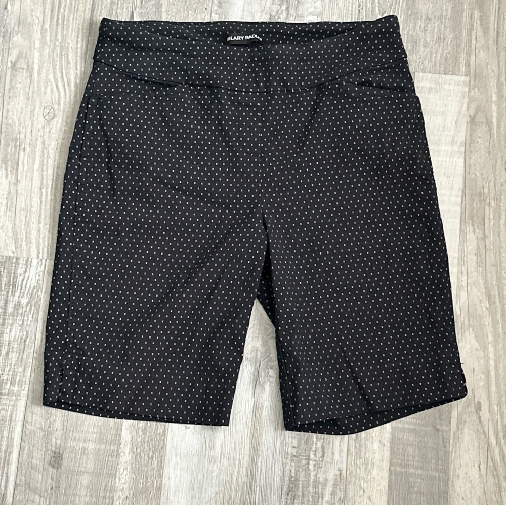Hilary Radley black and cream Polka midrise Bermuda shorts size small
